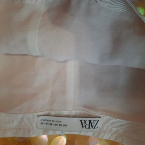 Zara pants with sequins like new, white and gold