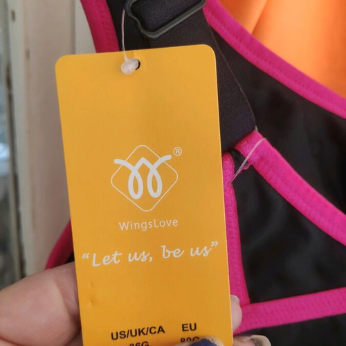 Wingslove sport bra 75G new, black and pink