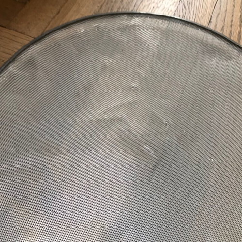 Handheld sieve strainer used, old, diameter 29 cm