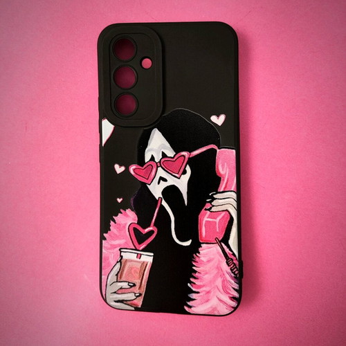 Samsung Galaxy A54 case new with unique black/pink Scream design