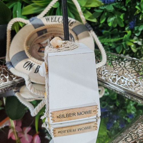 Wooden seagull and HMS Endeavour lifebuoy nautical decor set