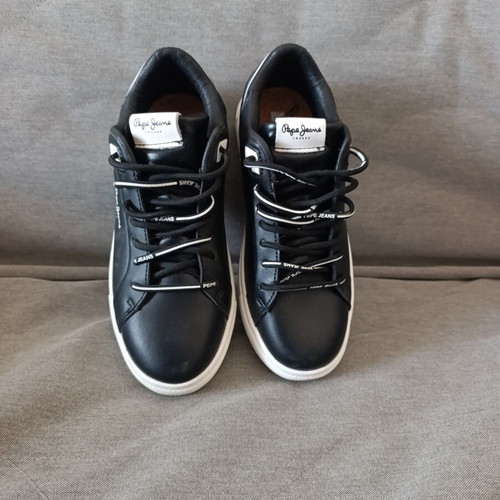 Pepe Jeans Adams Log γυναικεία αθλητικά παπούτσια νούμερο 37 σαν καινούργια μαύρο και άσπρο