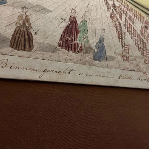 Old painting used, 18th century with detail and precision