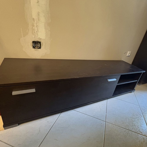 TV stand wenge with cabinet and shelves like new