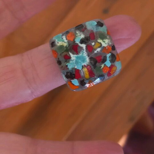 Ring one size made of glass