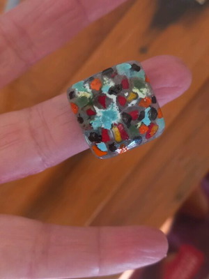 Ring one size made of glass