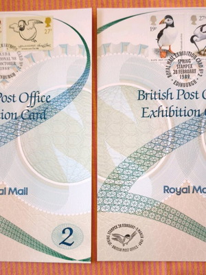 British Post Office Exhibition Cards Royal Mail 1988-89 new