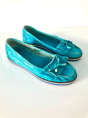 Δερμάτινα loafers Creator μεταχειρισμένα, χειροποίητα, τιρκουάζ, νούμερο 36