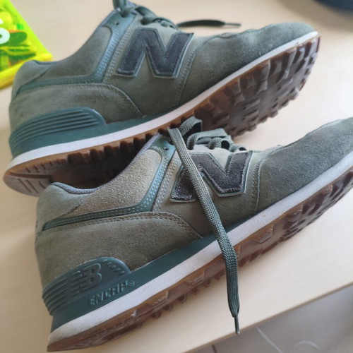 New Balance 574 sneakers used, size 44, khaki with gum sole
