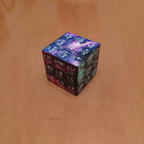 Rubik's Cubes new, set of 3 with world map, playing cards, chemical elements