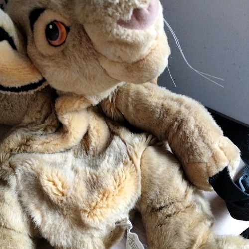 Vintage Simba Plush Backpack and Simba Head Coin Purse like new