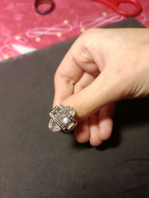 Silver-type ring with stone handmade made to order