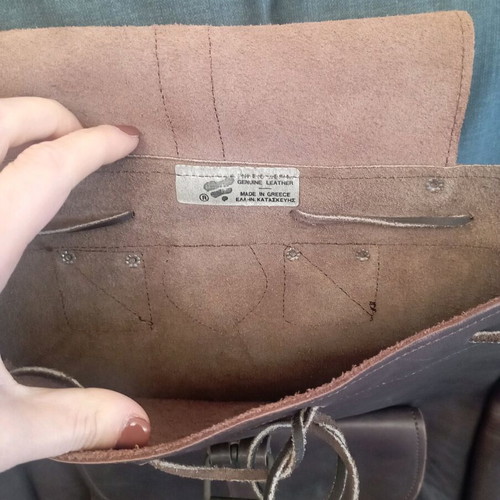 Handmade leather backpack 100% leather like new, brown
