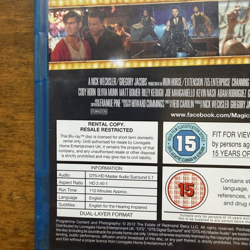 Magic Mike Blu-ray like new with English subtitles