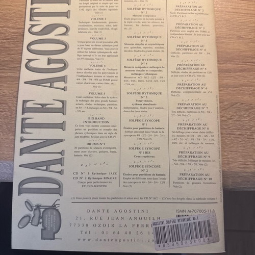 Dante Agostini Solfege Rythmique Vol.1 rhythm training book like new