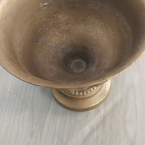 Metal cup painted gold like new