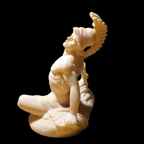 Achilles alabaster and marble powder miniature statue, like new