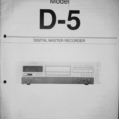 Fostex D5 Digital DAT Master Recorder like new