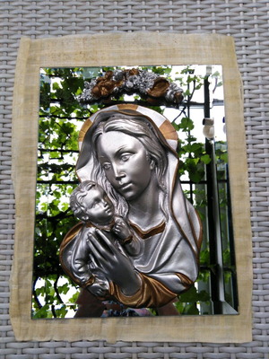 Mirror image of Virgin Mary and Christ like new
