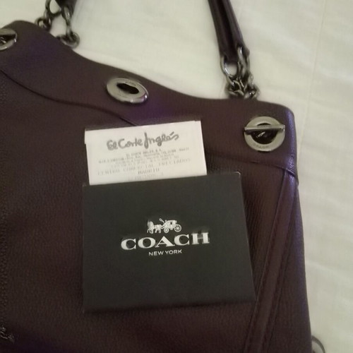 Coach shoulder bag, oxblood leather