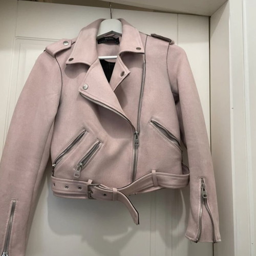 Pink suede jacket Zara used, size M