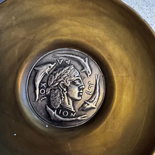 Ilias Lalaounis vintage plate Alexander the Great with 925 silver medal