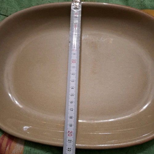 Porcelain plates used, pack of 3, dark beige