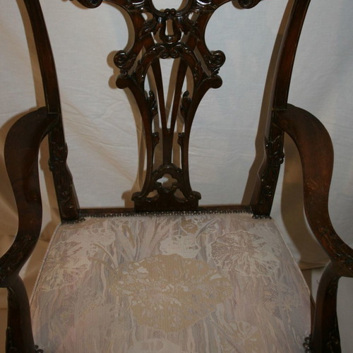 Chippendale dining set 19th century used, French walnut