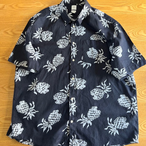 H&M men's linen shirt with pineapple print XXL