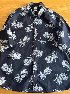 H&M men's linen shirt with pineapple print XXL