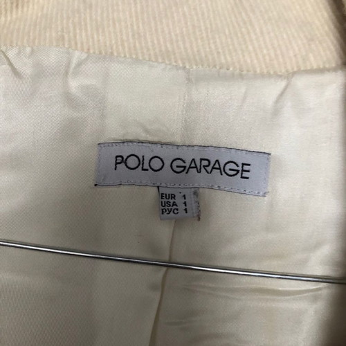 Polo Garage wool coat ivory used with pockets and zipper