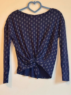 Springfield blouse with tie blue like new, size S