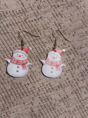 Snowman earrings new, Christmas