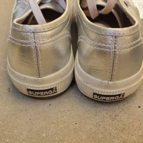 Superga sneakers size 38 silver like new