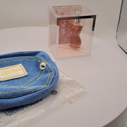 Jean Paul Gaultier Classique Limited Edition Pour Femme Vintage μινιατούρα σετ με πορτοφολάκι denim καινούργιο