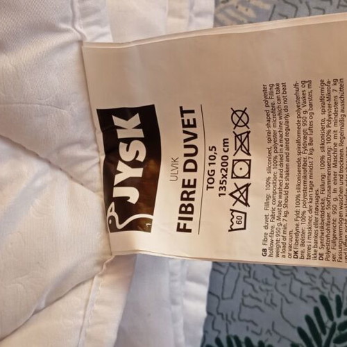 JYSK Ulvik lightweight duvet like new, 135x200 cm, medium warmth