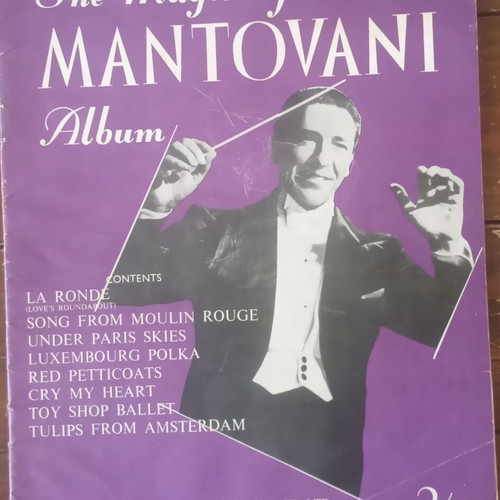 Vintage piano sheet music used with 8 songs The Magic of Mantovani