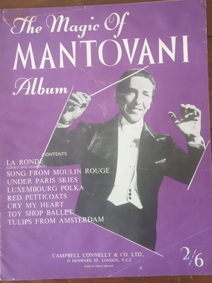 Vintage piano sheet music used with 8 songs The Magic of Mantovani
