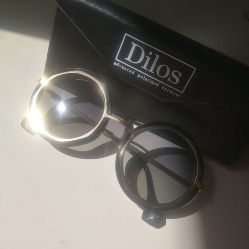 Dilos sunglasses used with polarized lenses, black frame