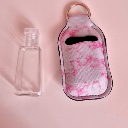 Keychain hand sanitizer holder white-pink unused