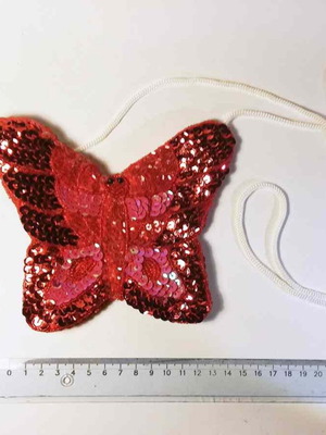 Butterfly children's purse like new, red multicolor