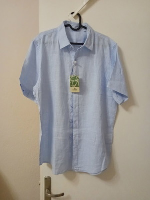 A.S. 98 men's linen shirt, blue, XL