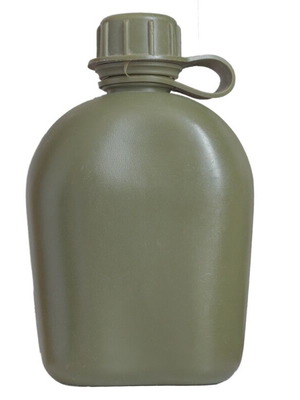 Plastic ES water bottle used, 1 liter, green