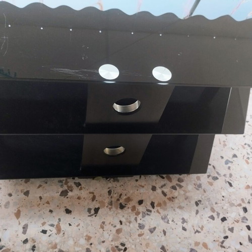 Optibase glass TV stand
