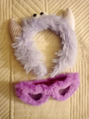 Purple furry glasses and headband carnival new