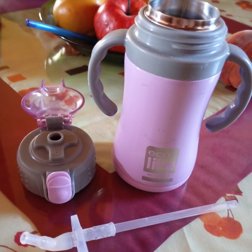 Eco Life Kids Thermos 330ml baby bottle, like new, stainless steel