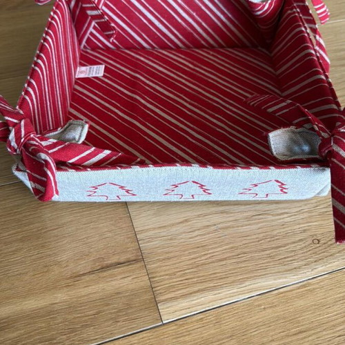 Set of bread basket apron and potholder like new with Christmas design
