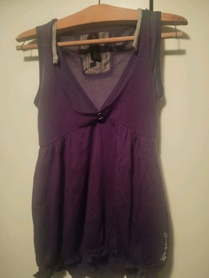 Πλεκτό αμανικό μπλουζάκι γυναικείο μωβ Freesoul σαν καινούργιο