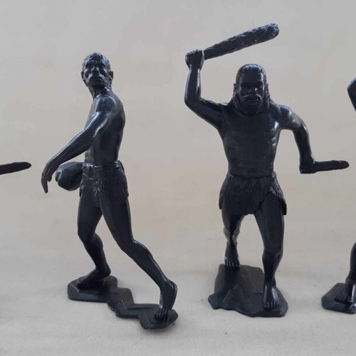 Cave People Figures Marx type used, set of 4, plastic