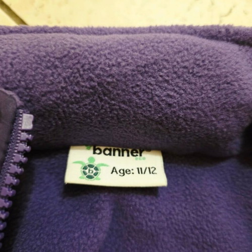 Banner kids jacket new, windbreaker with hood, purple, age 10-12
